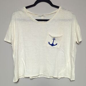 Tulip B White Short Sleeve Cropped Shirt